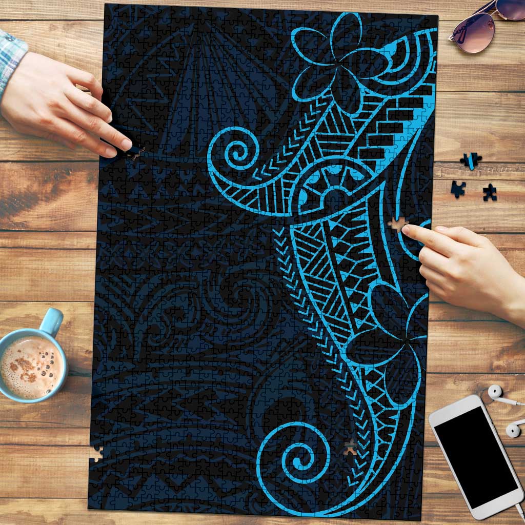 Black Blue Polynesian Tribal Puzzle - Polynesian Pride