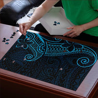 Black Blue Polynesian Tribal Puzzle - Polynesian Pride