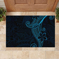 Black Blue Polynesian Tribal Rubber Doormat LT9 Blue - Polynesian Pride