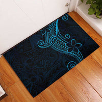 Black Blue Polynesian Tribal Rubber Doormat LT9 - Polynesian Pride