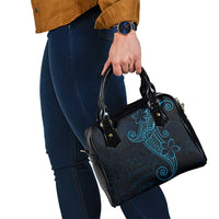 Black Blue Polynesian Tribal Shoulder Handbag - Polynesian Pride