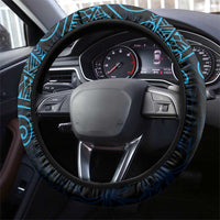 Black Blue Polynesian Tribal Steering Wheel Cover - Polynesian Pride