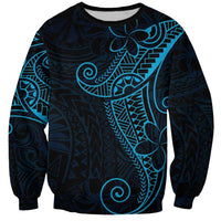 Black Blue Polynesian Tribal Sweatshirt LT9 Unisex Blue - Polynesian Pride