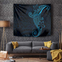 Black Blue Polynesian Tribal Tapestry - Polynesian Pride