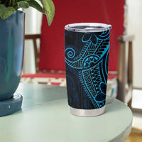 Black Blue Polynesian Tribal Tumbler Cup - Polynesian Pride