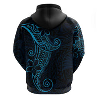 Black Blue Polynesian Tribal Zip Hoodie LT9 - Polynesian Pride