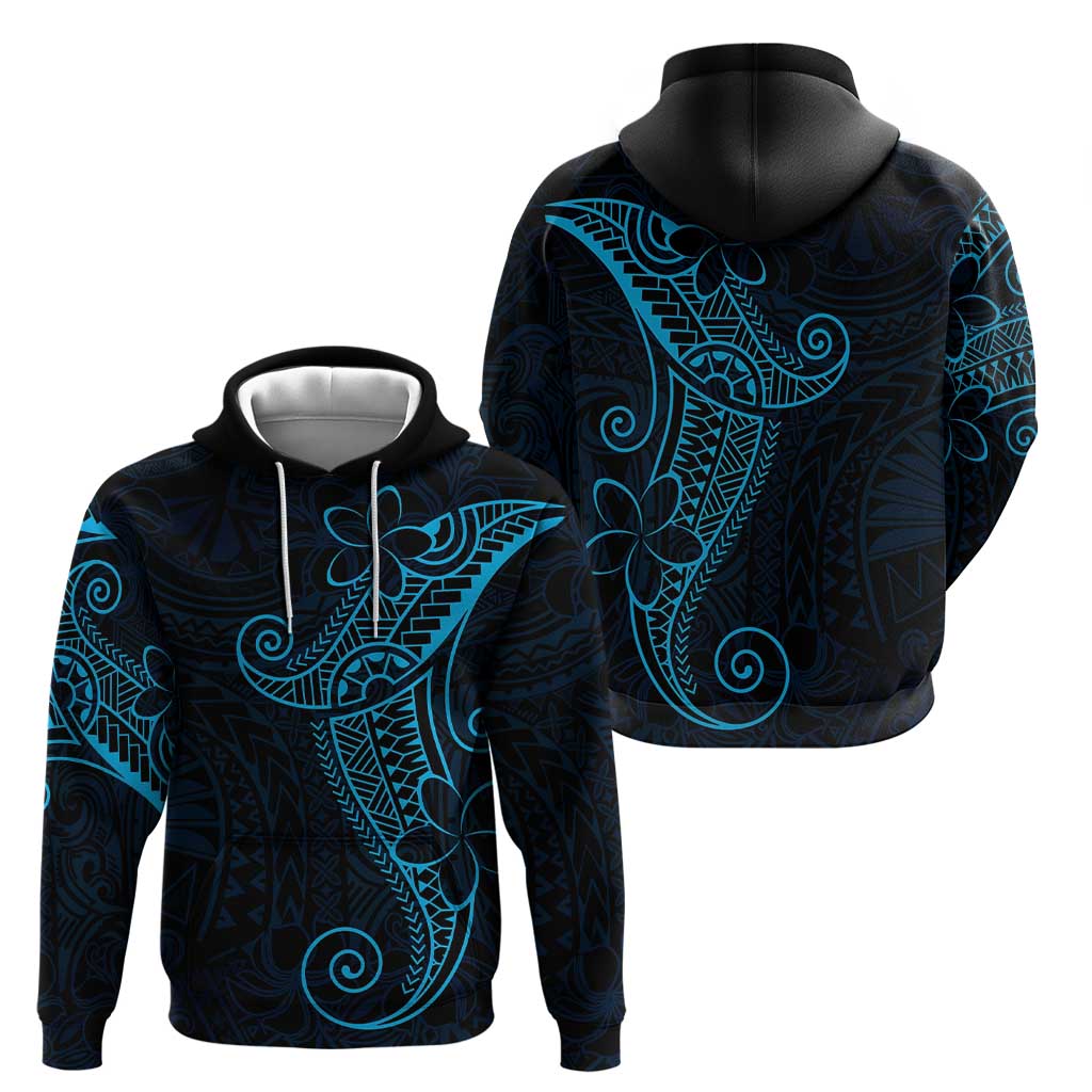 Black Blue Polynesian Tribal Zip Hoodie LT9 - Polynesian Pride