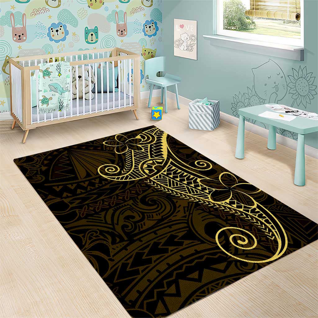 Black Gold Polynesian Tribal Area Rug - Polynesian Pride