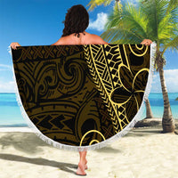 Black Gold Polynesian Tribal Beach Blanket - Polynesian Pride