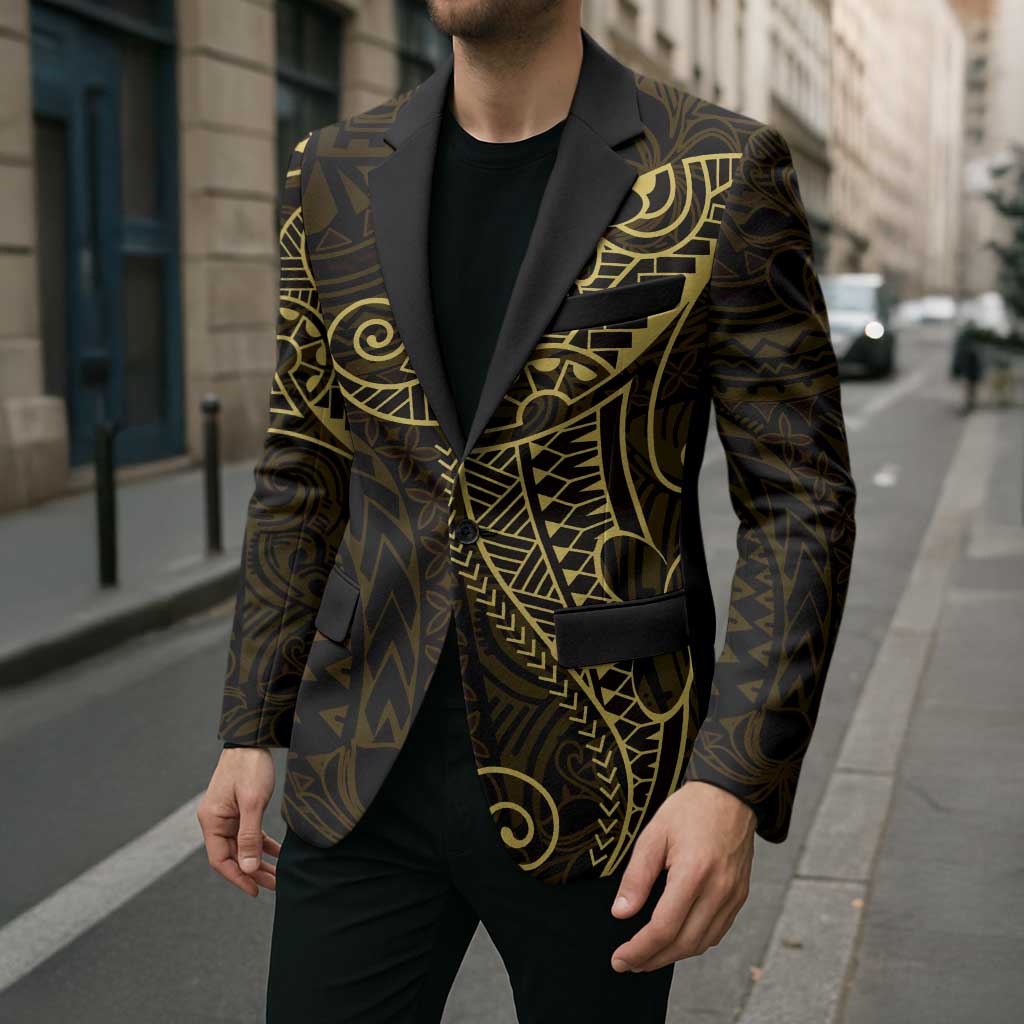 Black Gold Polynesian Tribal Blazer - Polynesian Pride