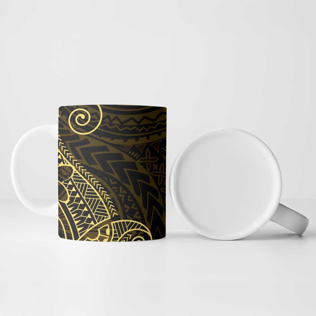 Black Gold Polynesian Tribal Ceramic Mug - Polynesian Pride