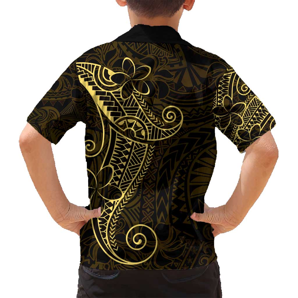 Black Gold Polynesian Tribal Family Matching Long Sleeve Bodycon Dress and Hawaiian Shirt LT9 - Polynesian Pride