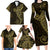 Black Gold Polynesian Tribal Family Matching Long Sleeve Bodycon Dress and Hawaiian Shirt - Polynesian Pride