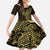 Black Gold Polynesian Tribal Family Matching Off Shoulder Maxi Dress and Hawaiian Shirt - Polynesian Pride