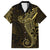 Black Gold Polynesian Tribal Family Matching Off Shoulder Maxi Dress and Hawaiian Shirt - Polynesian Pride