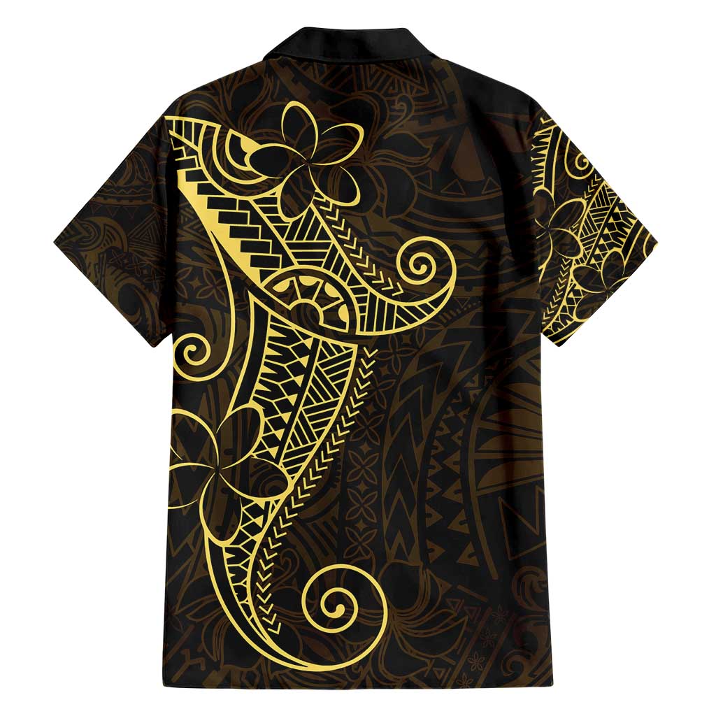 Black Gold Polynesian Tribal Family Matching Short Sleeve Bodycon Dress and Hawaiian Shirt LT9 - Polynesian Pride