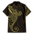 Black Gold Polynesian Tribal Family Matching Short Sleeve Bodycon Dress and Hawaiian Shirt - Polynesian Pride