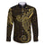 Black Gold Polynesian Tribal Family Matching Short Sleeve Bodycon Dress and Hawaiian Shirt - Polynesian Pride