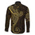 Black Gold Polynesian Tribal Family Matching Short Sleeve Bodycon Dress and Hawaiian Shirt - Polynesian Pride