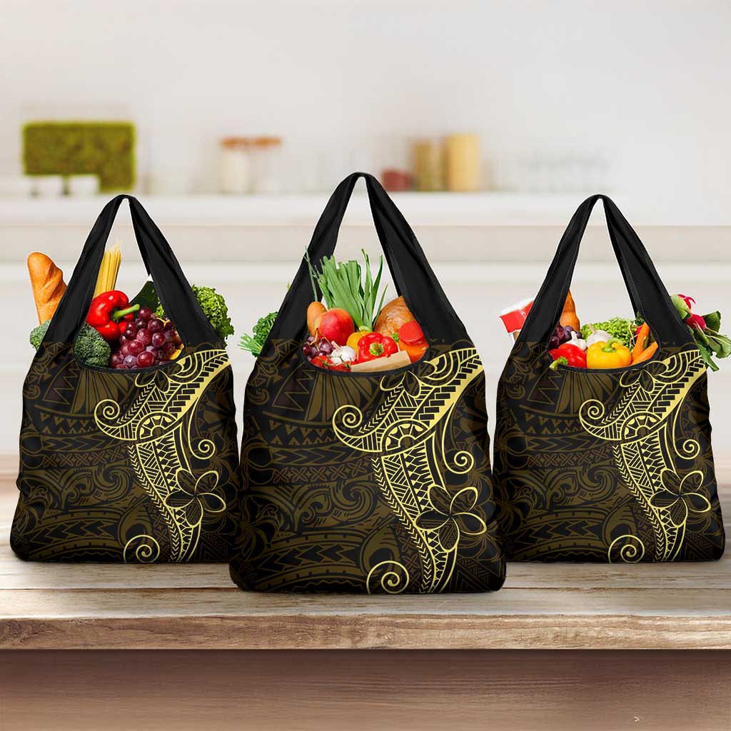 Black Gold Polynesian Tribal Grocery Bag - Polynesian Pride