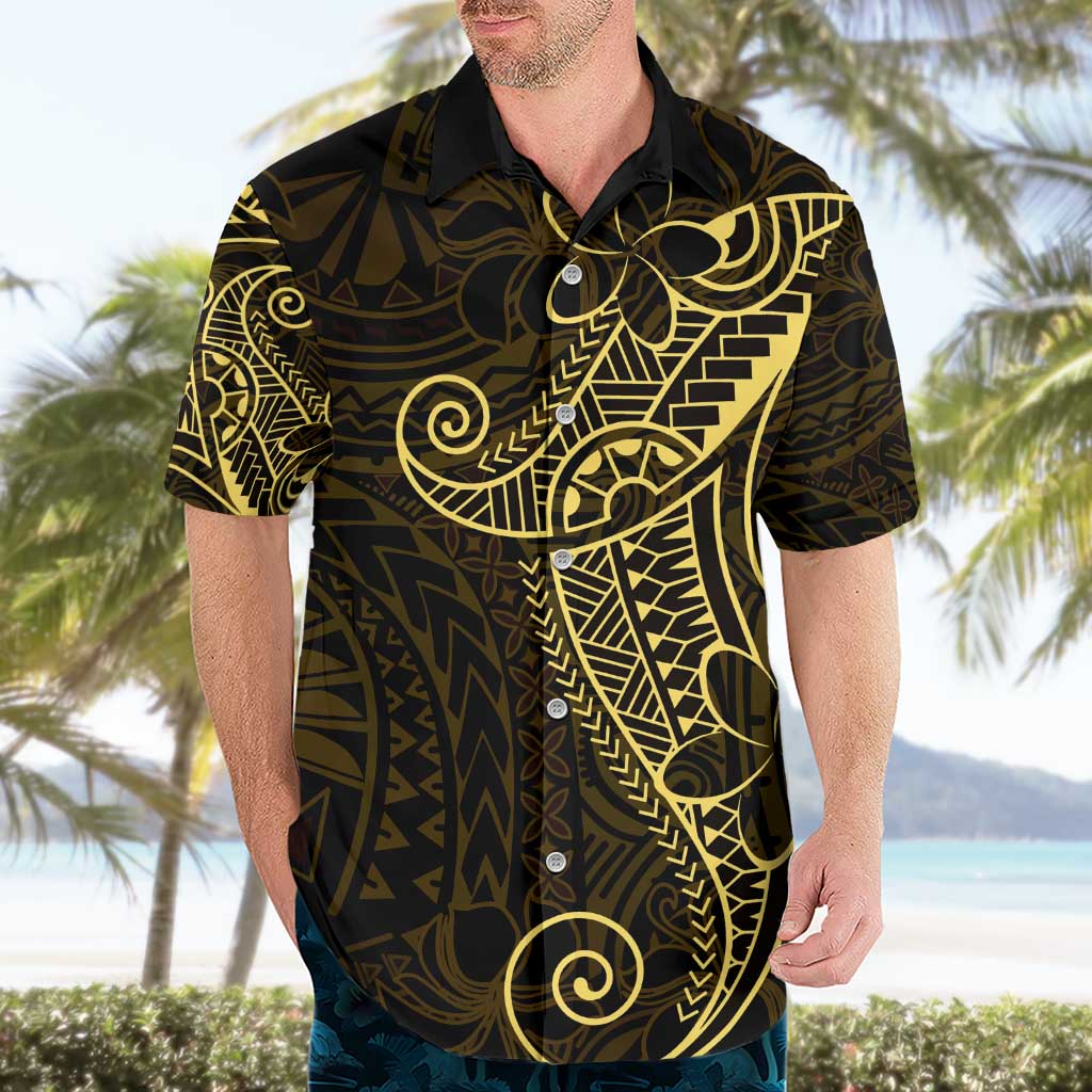 Black Gold Polynesian Tribal Hawaiian Shirt - Polynesian Pride