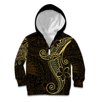 Black Gold Polynesian Tribal Kid Hoodie - Polynesian Pride