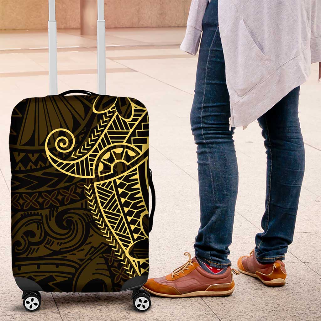 Black Gold Polynesian Tribal Luggage Cover - Polynesian Pride