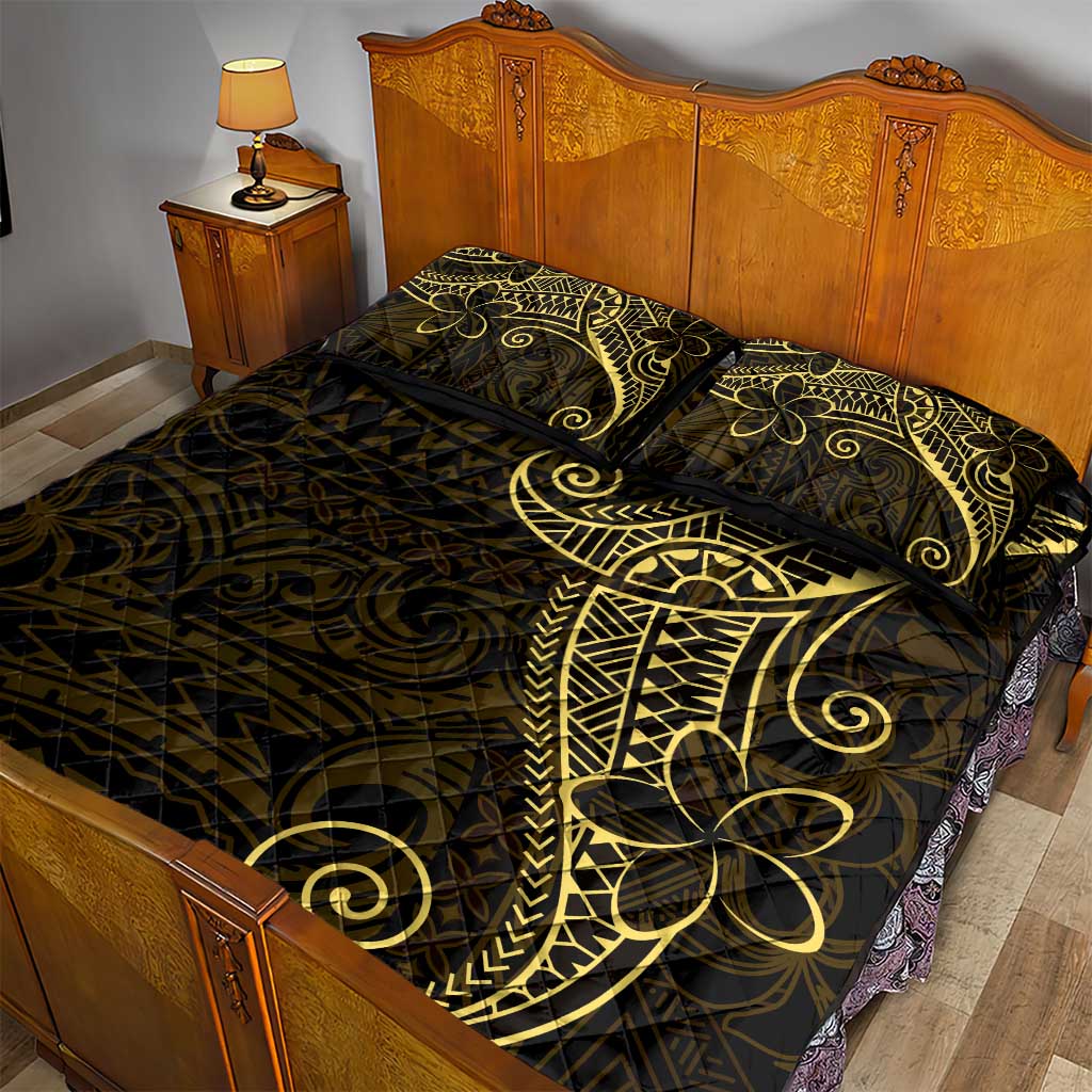 Black Gold Polynesian Tribal Quilt Bed Set - Polynesian Pride