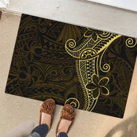 Black Gold Polynesian Tribal Rubber Doormat - Polynesian Pride