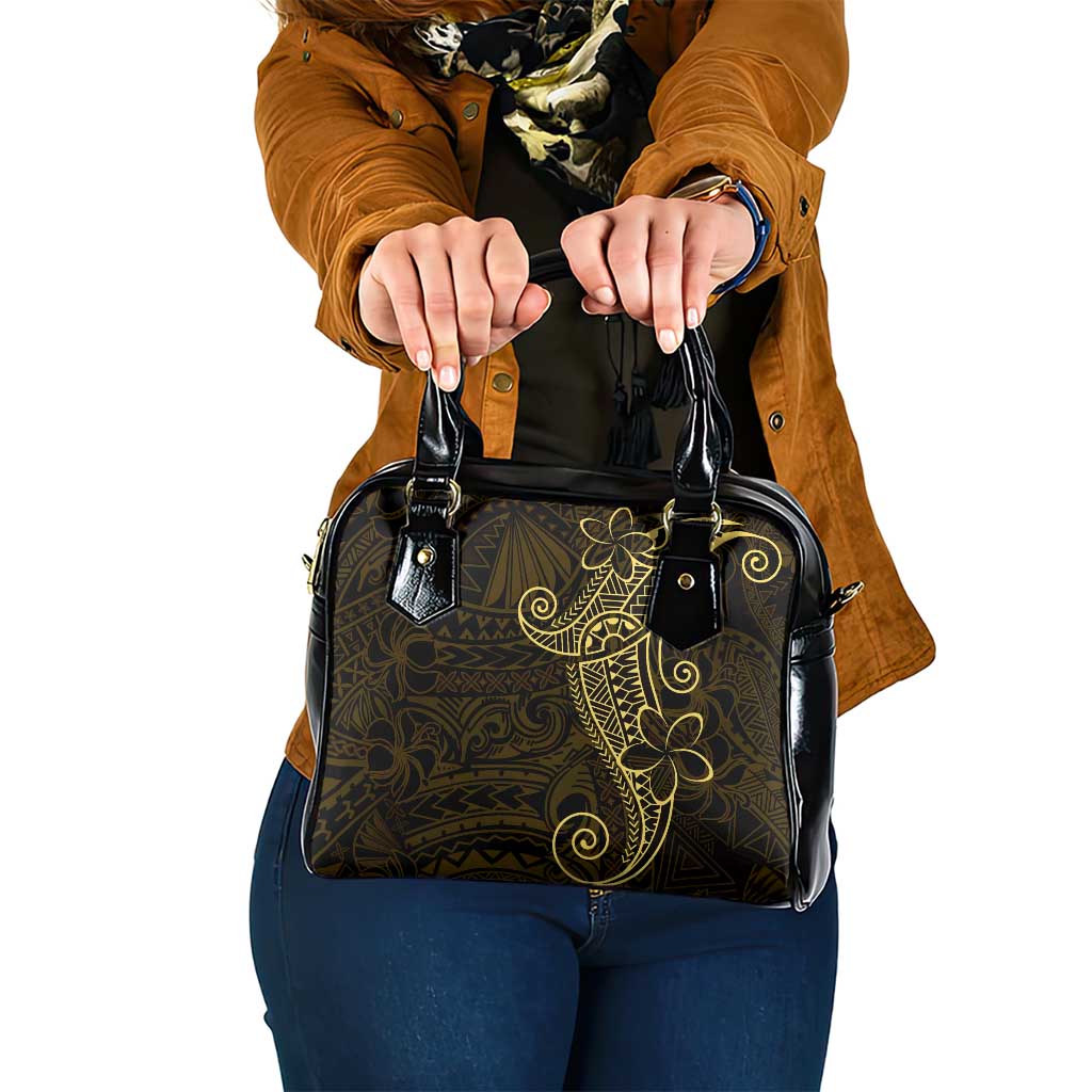 Black Gold Polynesian Tribal Shoulder Handbag - Polynesian Pride