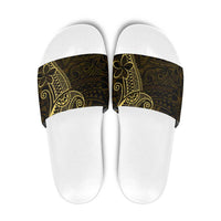 Black Gold Polynesian Tribal Slide Sandals - Polynesian Pride