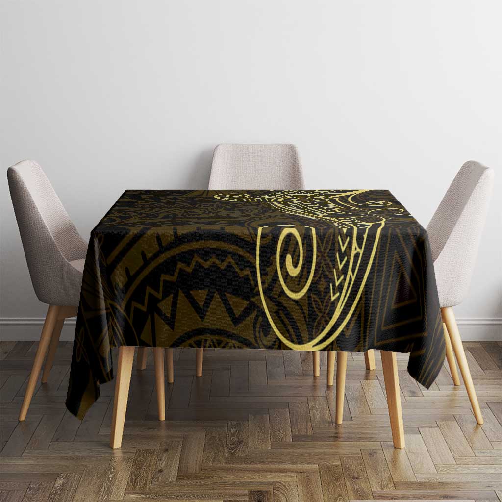 Black Gold Polynesian Tribal Tablecloth - Polynesian Pride