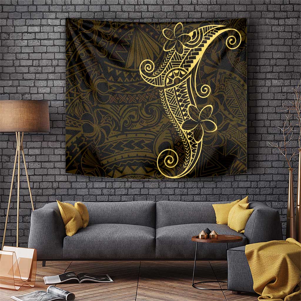 Black Gold Polynesian Tribal Tapestry - Polynesian Pride