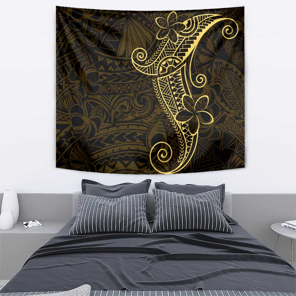 Black Gold Polynesian Tribal Tapestry - Polynesian Pride