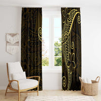 Black Gold Polynesian Tribal Window Curtain - Polynesian Pride