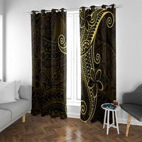 Black Gold Polynesian Tribal Window Curtain - Polynesian Pride