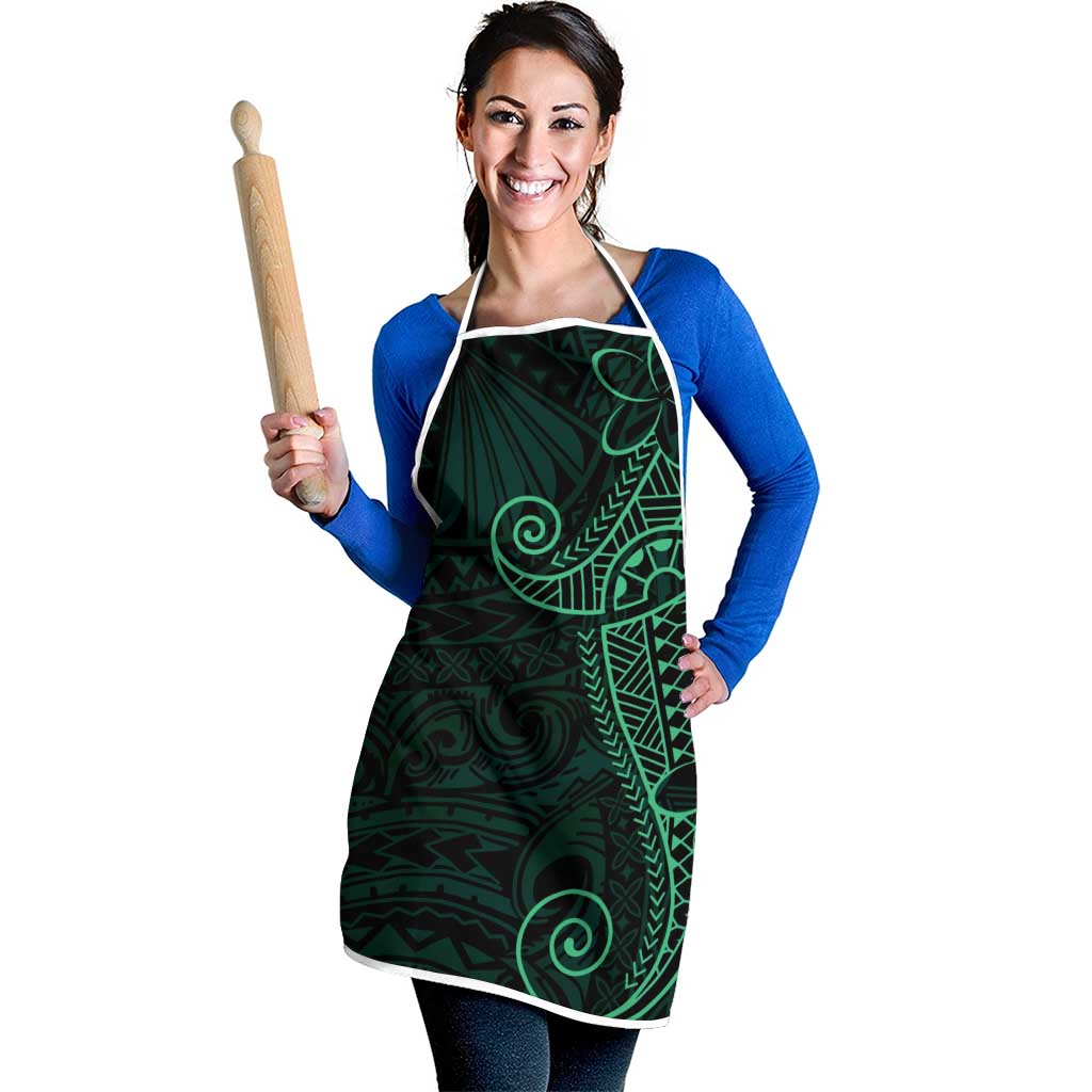 Black Green Polynesian Tribal Apron - Polynesian Pride