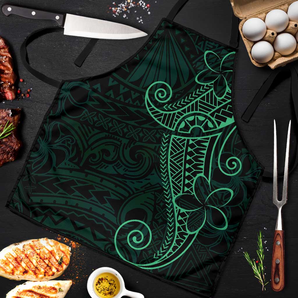 Black Green Polynesian Tribal Apron - Polynesian Pride