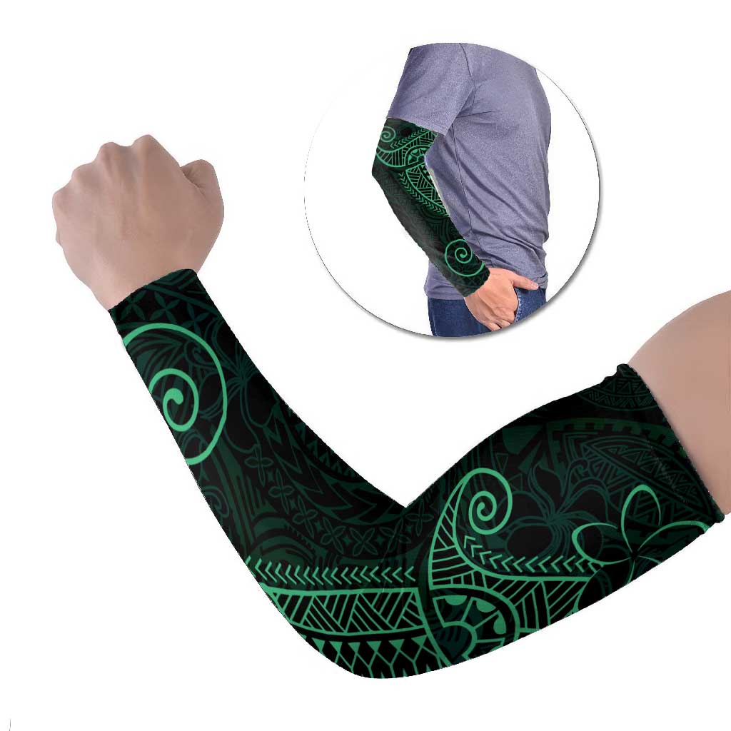 Black Green Polynesian Tribal Arm Sleeves - Polynesian Pride
