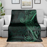 Black Green Polynesian Tribal Blanket - Polynesian Pride
