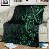 Black Green Polynesian Tribal Blanket - Polynesian Pride