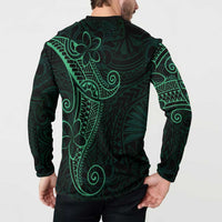 Black Green Polynesian Tribal Button Sweatshirt - Polynesian Pride