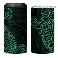 Black Green Polynesian Tribal 4 in 1 Can Cooler Tumbler - Polynesian Pride