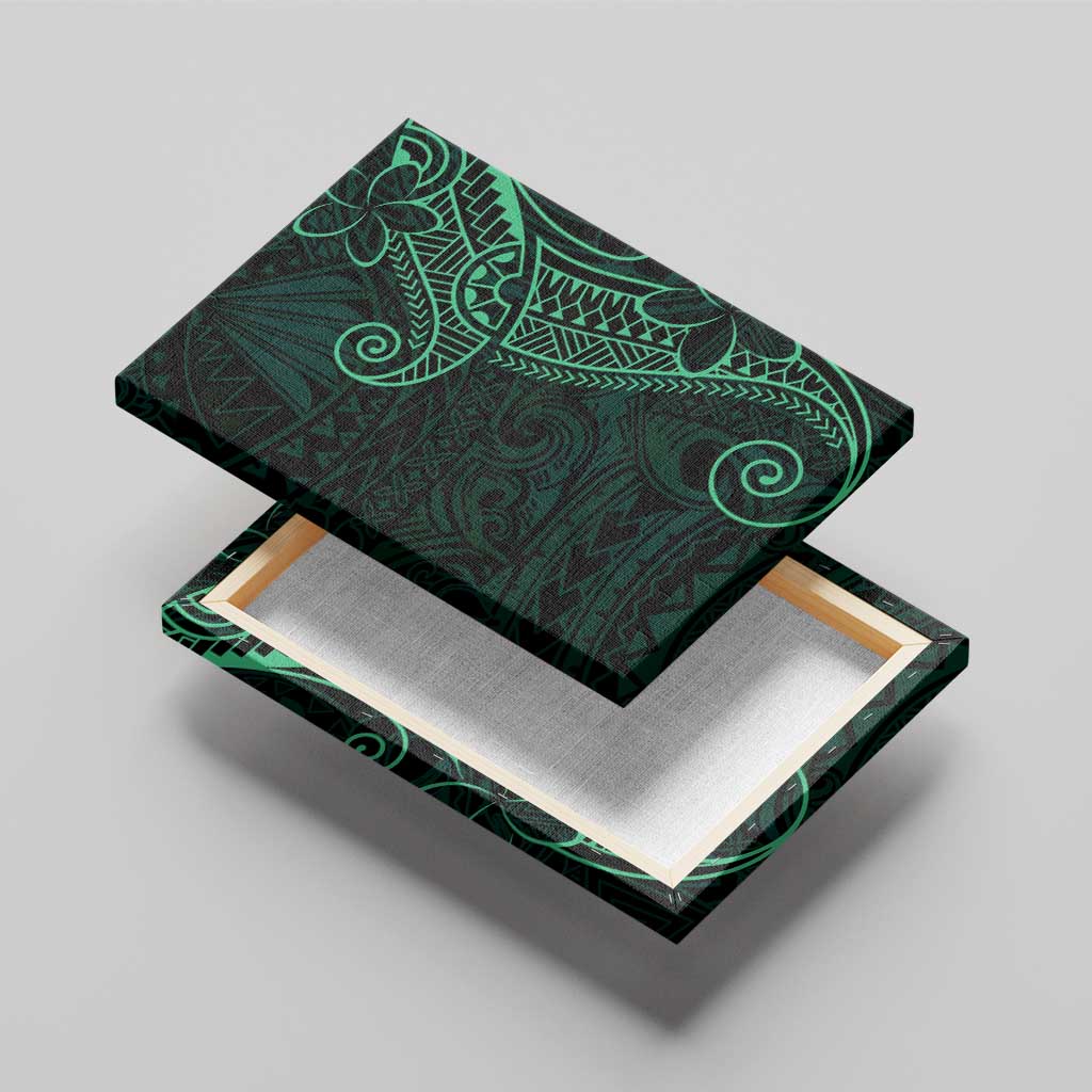 Black Green Polynesian Tribal Canvas Wall Art - Polynesian Pride