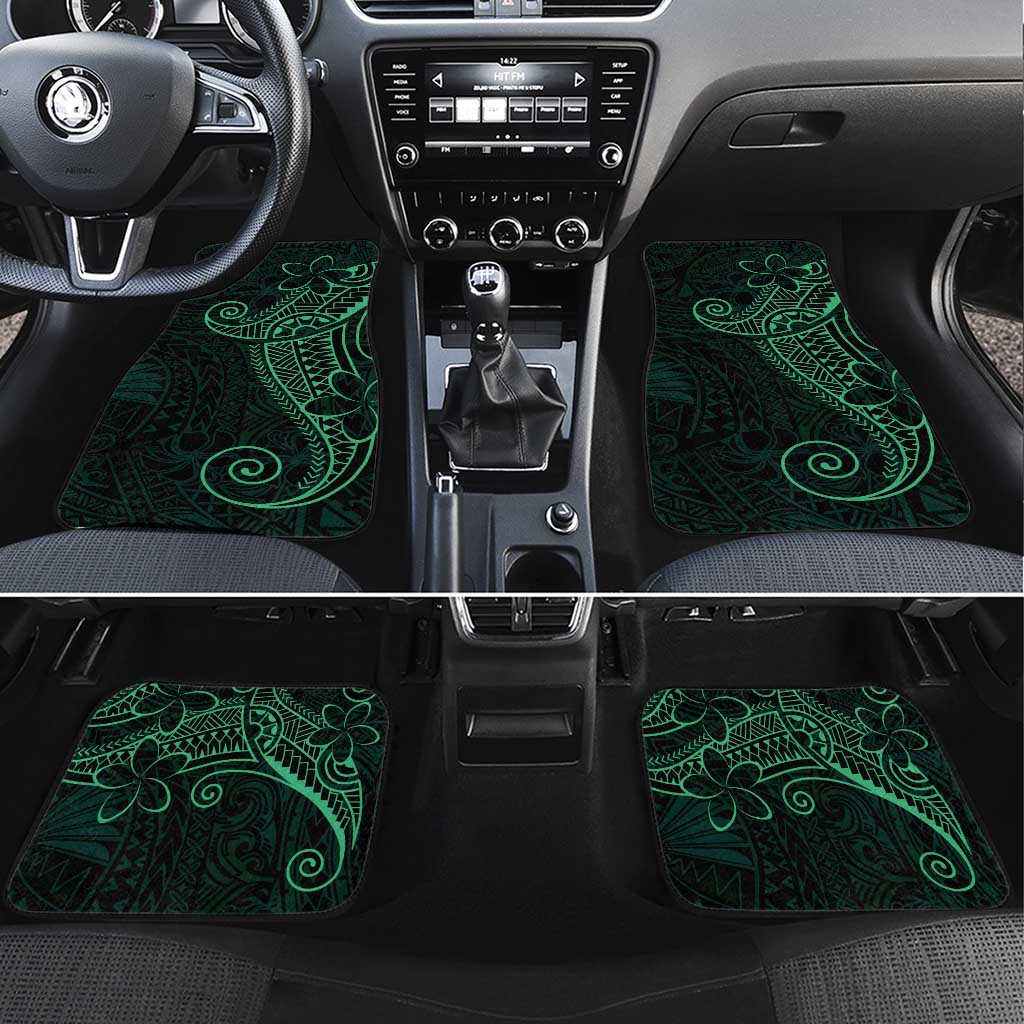 Black Green Polynesian Tribal Car Mats - Polynesian Pride