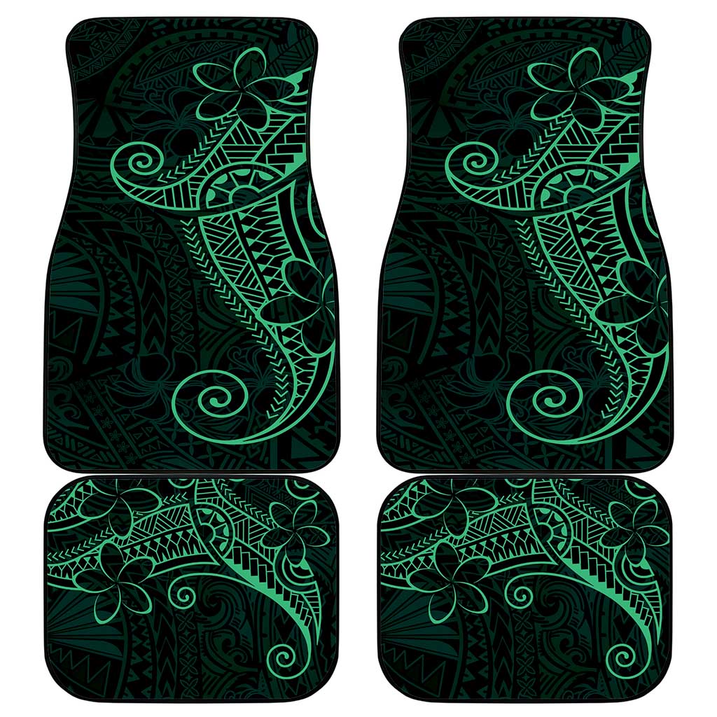 Black Green Polynesian Tribal Car Mats - Polynesian Pride