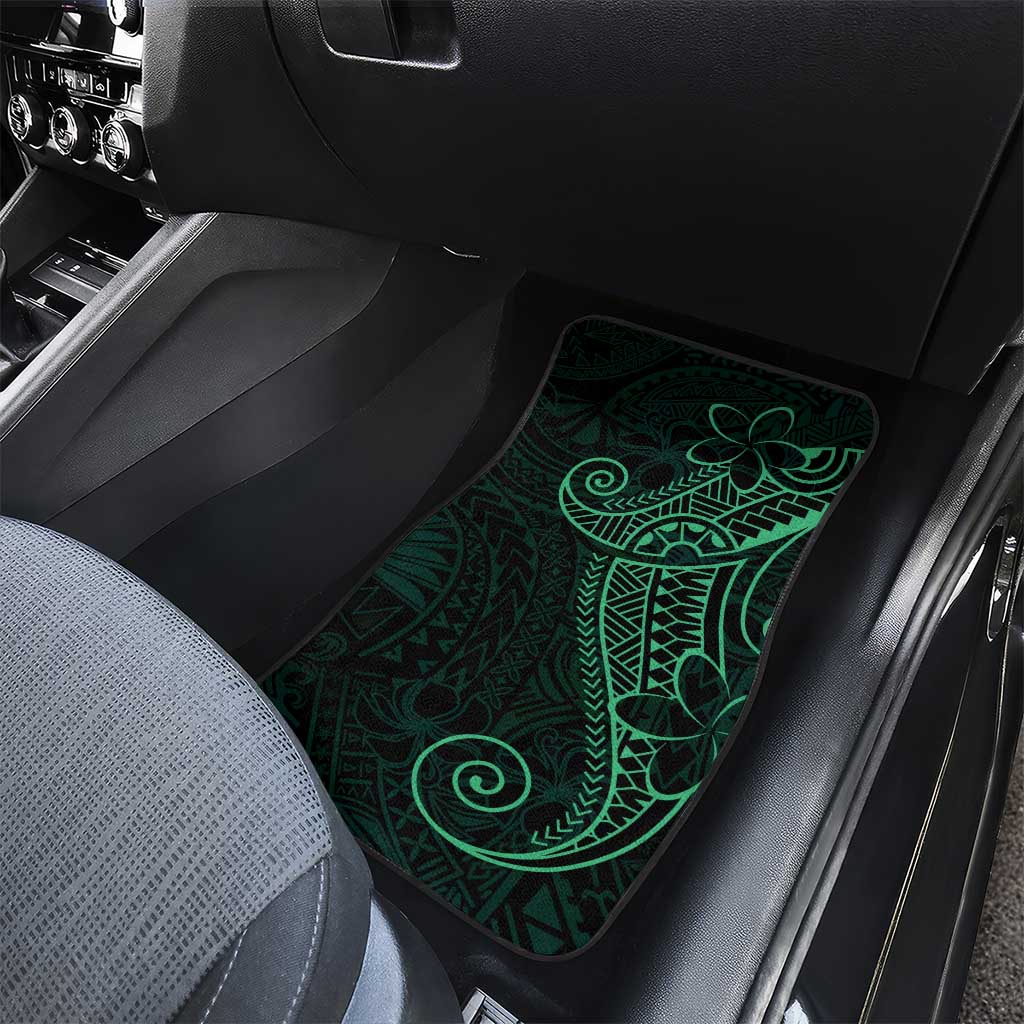 Black Green Polynesian Tribal Car Mats - Polynesian Pride