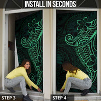 Black Green Polynesian Tribal Door Cover - Polynesian Pride