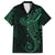Black Green Polynesian Tribal Family Matching Long Sleeve Bodycon Dress and Hawaiian Shirt - Polynesian Pride