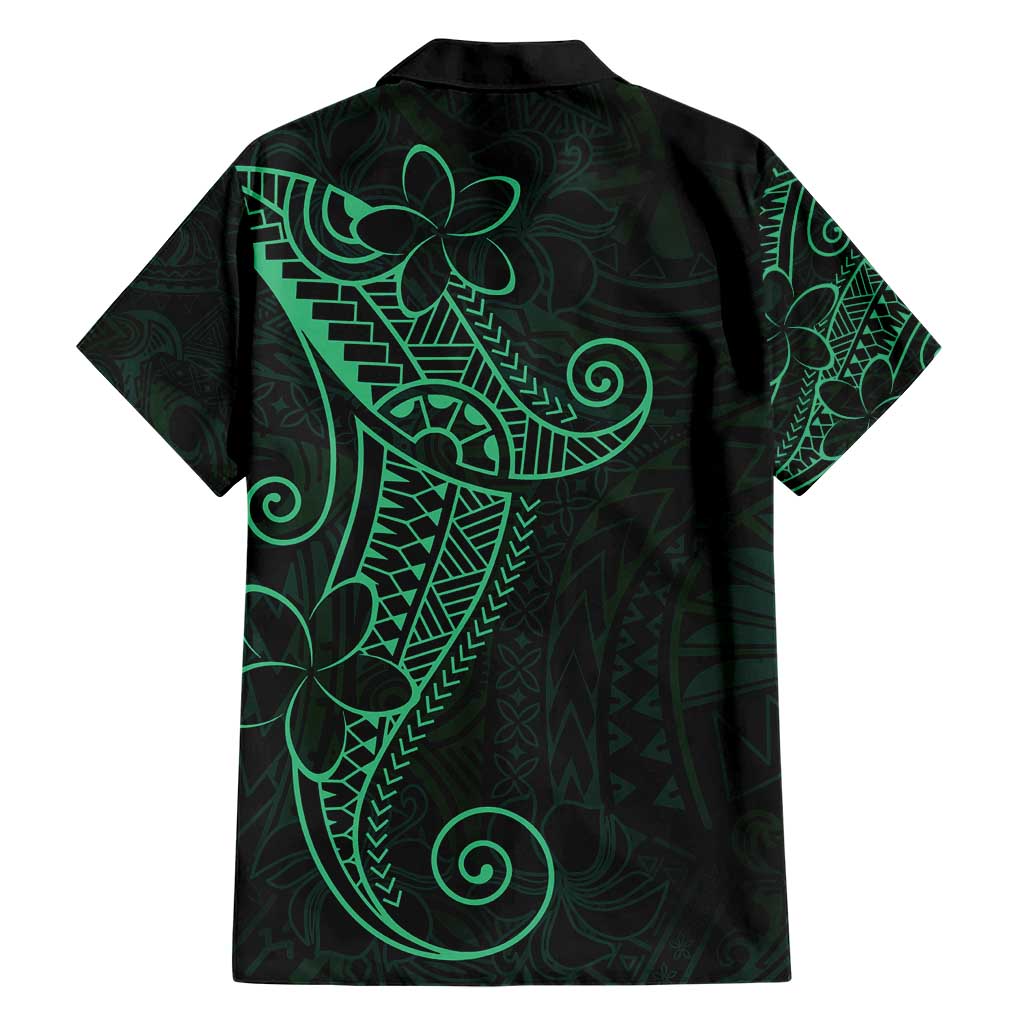 Black Green Polynesian Tribal Family Matching Short Sleeve Bodycon Dress and Hawaiian Shirt LT9 - Polynesian Pride